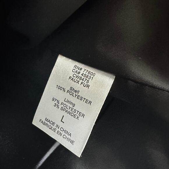 Chaser Love Faux Fur Teddy Jacket Black & White Size Large - Picture 4 of 9